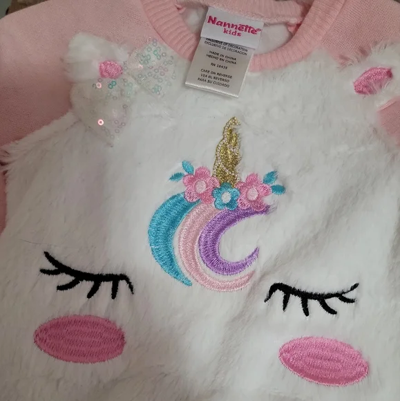 NWT Nannette Unicorn 2pc set. Sweatshirt and leggings. 2T - Picture 4 of 5